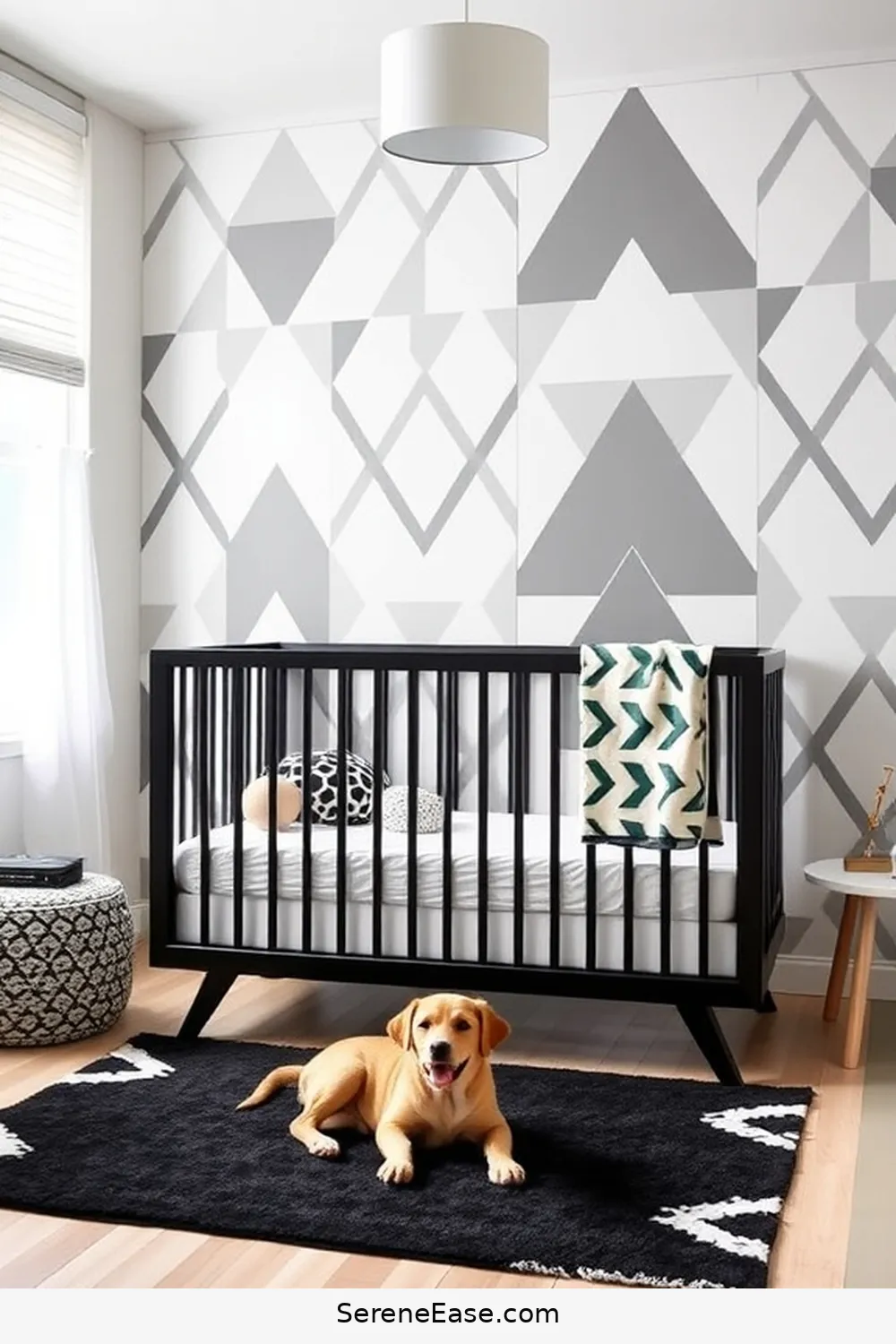 Image showcasing 16 Chic Ideas for a Black and White Industrial Style Nursery - Serene Ease