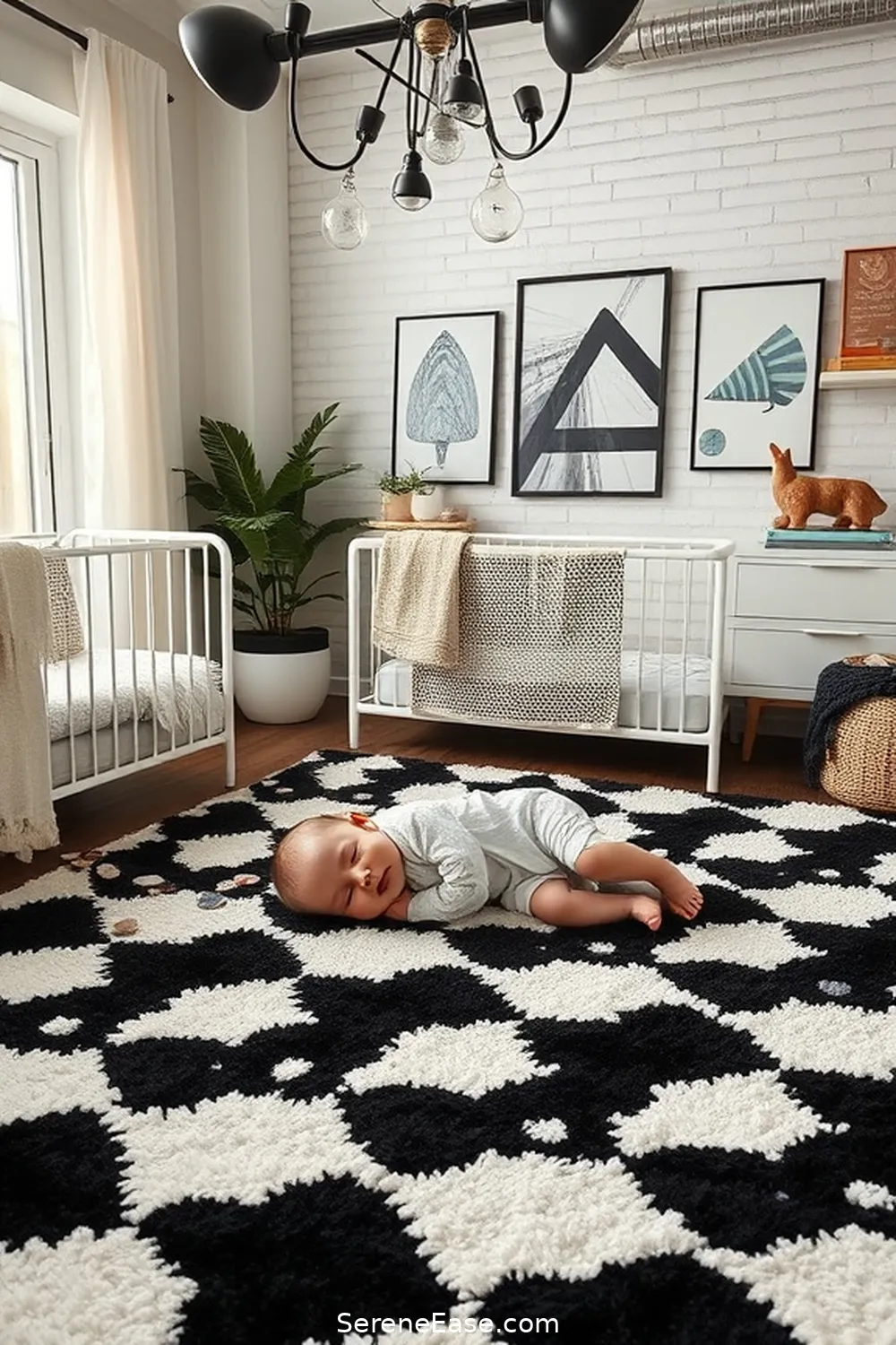 Snapshot of Black And White Industrial Chic Apartment Nursery