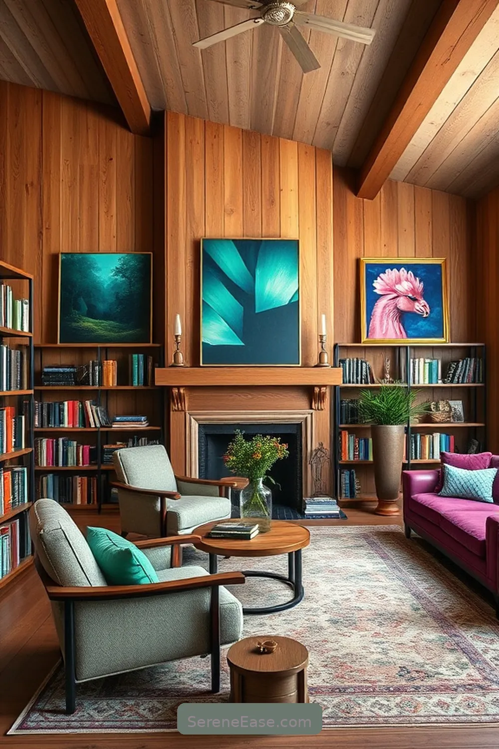 17 Ways to Incorporate Jewel Tones in Modern Farmhouse Library Style ...