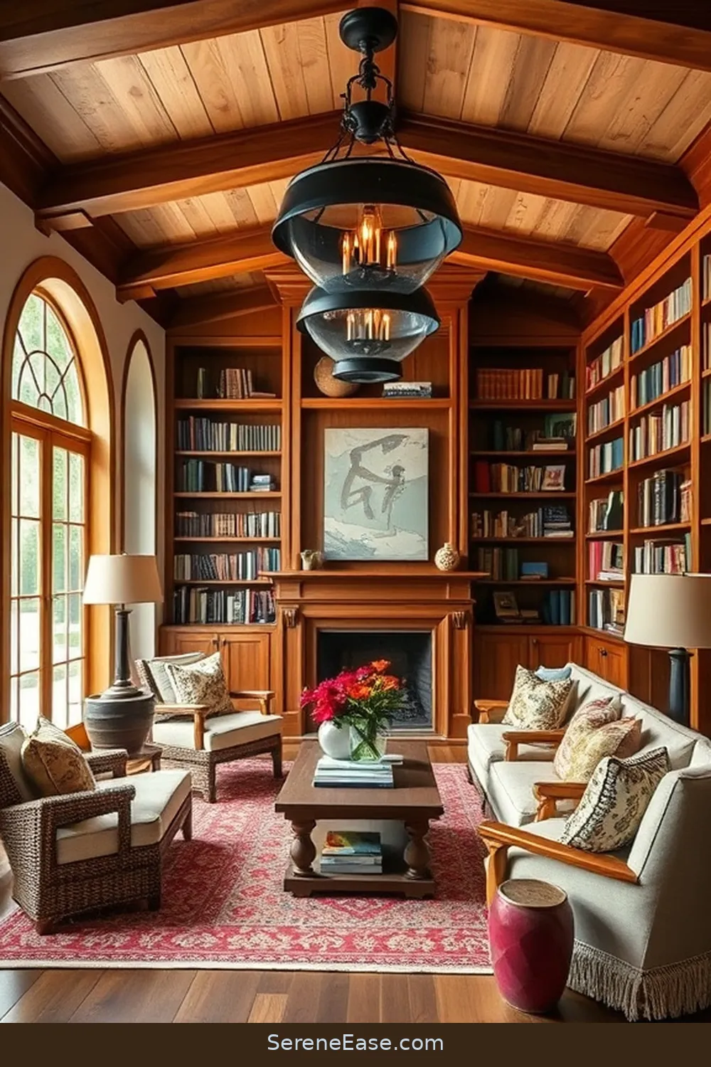 17 Ways to Incorporate Jewel Tones in Modern Farmhouse Library Style ...