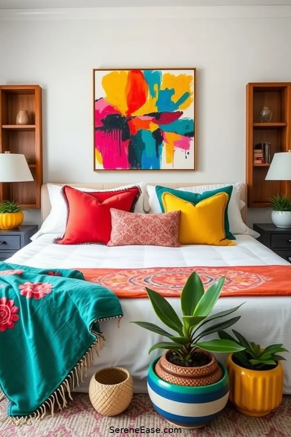 20 Ways to Infuse Bold Bright Colors in Modern Farmhouse Bedroom Style ...