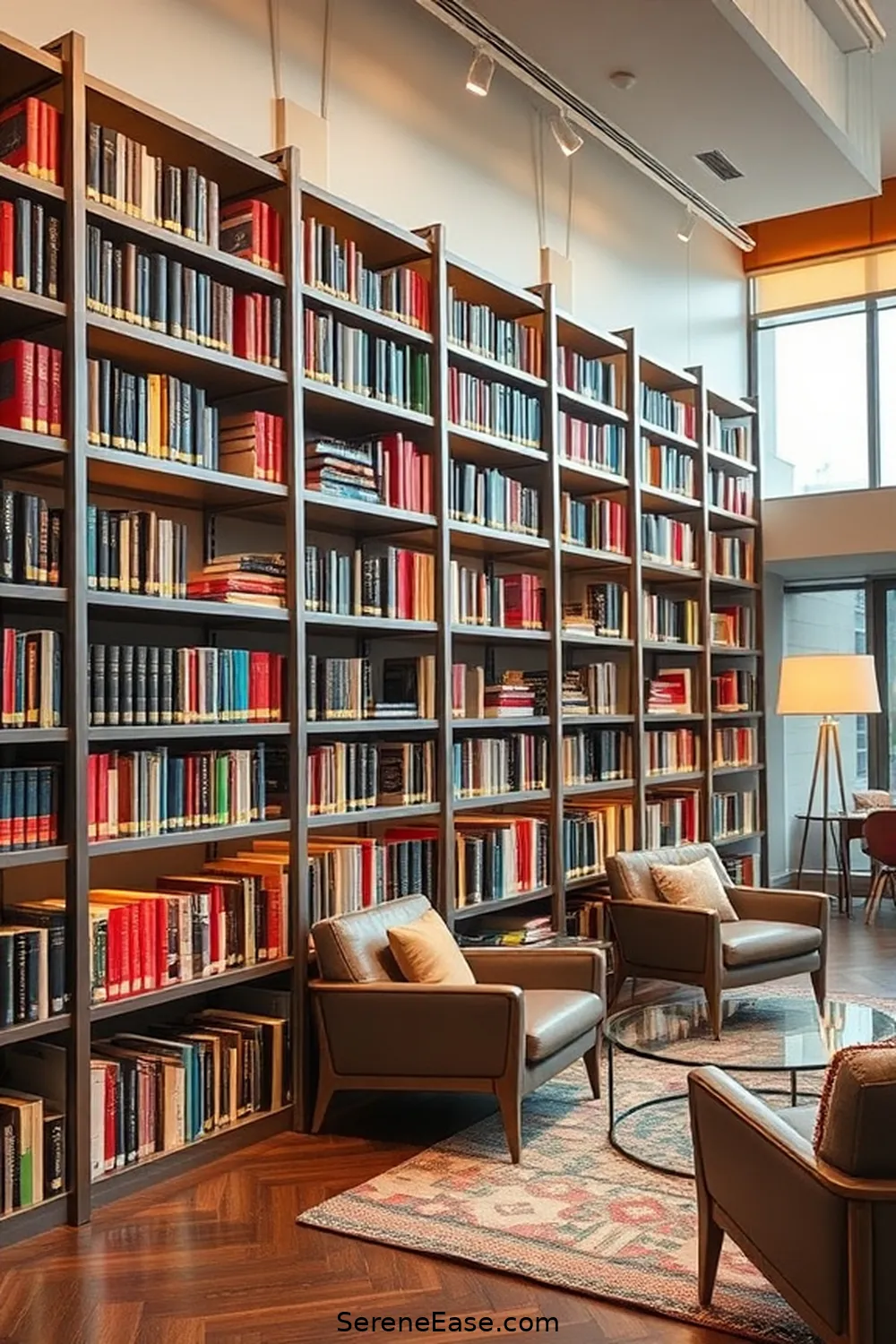 Library Accent 24 Ways to Use Metallic Accents in a Mid-Century Modern Library ...