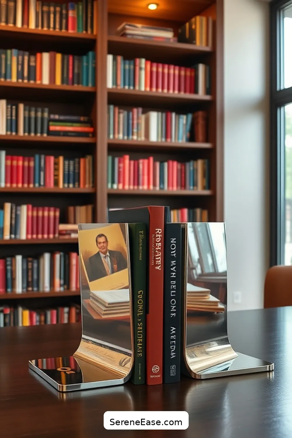 Library Accent 24 Ways to Use Metallic Accents in a Mid-Century Modern Library ...