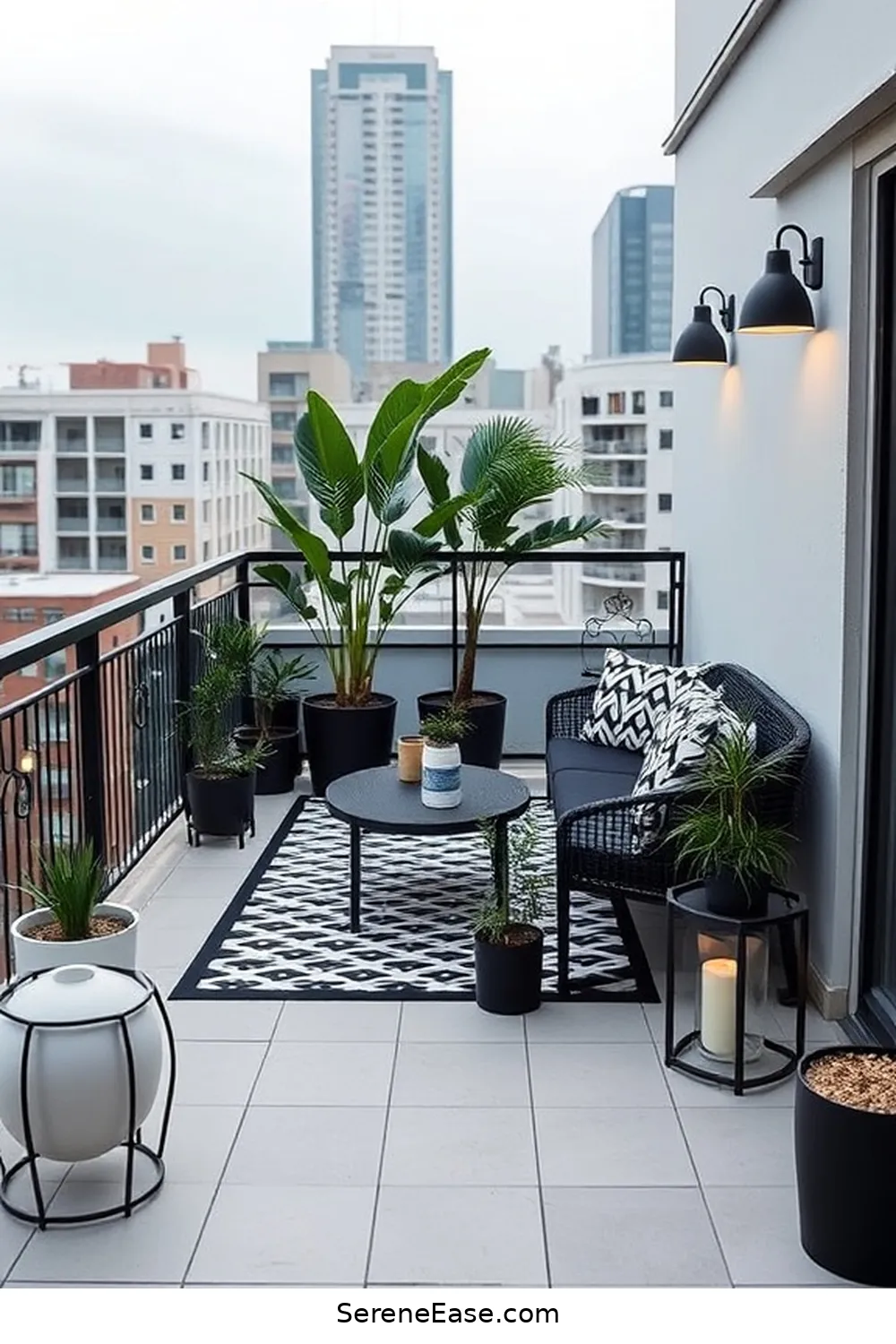 Picture of 25 Stunning Black and White Scandinavian Outdoor Patio Ideas - Serene Ease