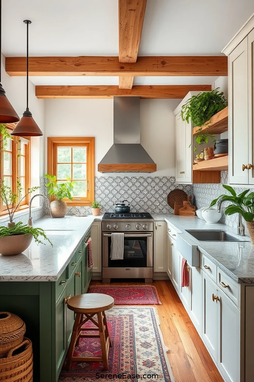 Achieve a Bold Bright Modern Farmhouse Kitchen Style - Serene Ease