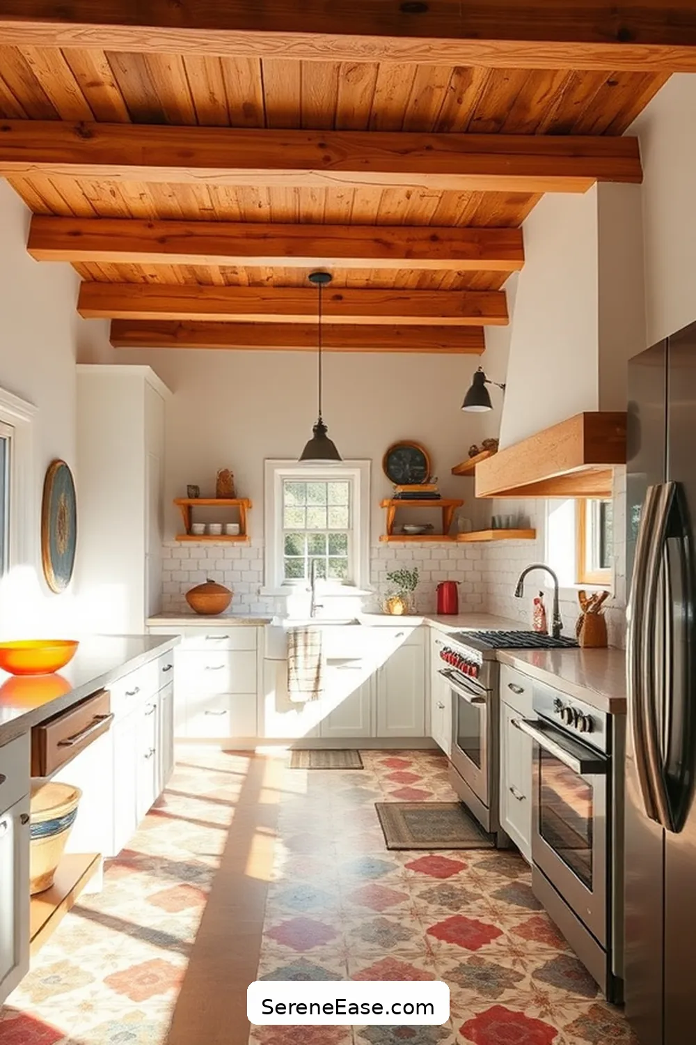 Achieve a Bold Bright Modern Farmhouse Kitchen Style - Serene Ease
