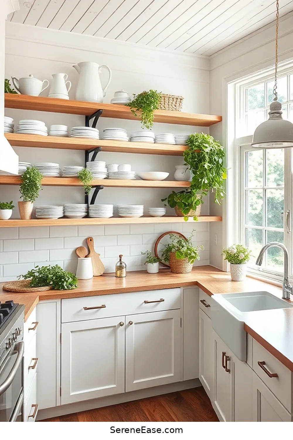 Achieve a Bold Bright Modern Farmhouse Kitchen Style - Serene Ease