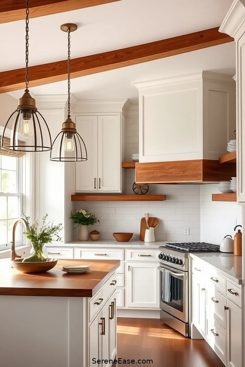 Achieve a Bold Bright Modern Farmhouse Kitchen Style - Serene Ease
