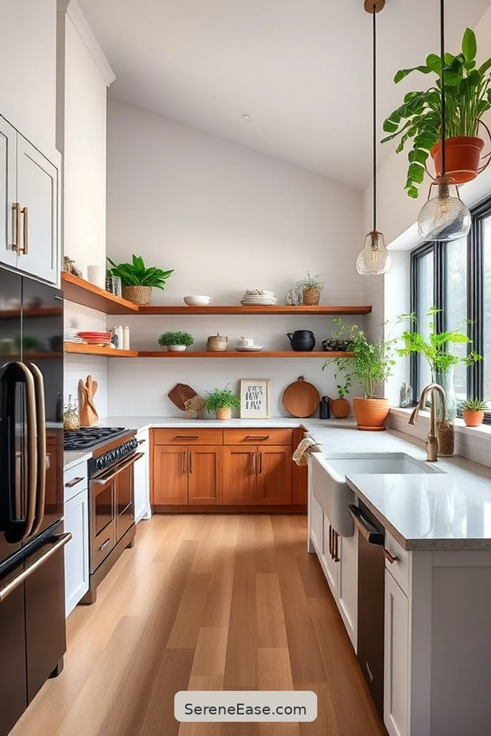Achieve a Bold Bright Modern Farmhouse Kitchen Style - Serene Ease