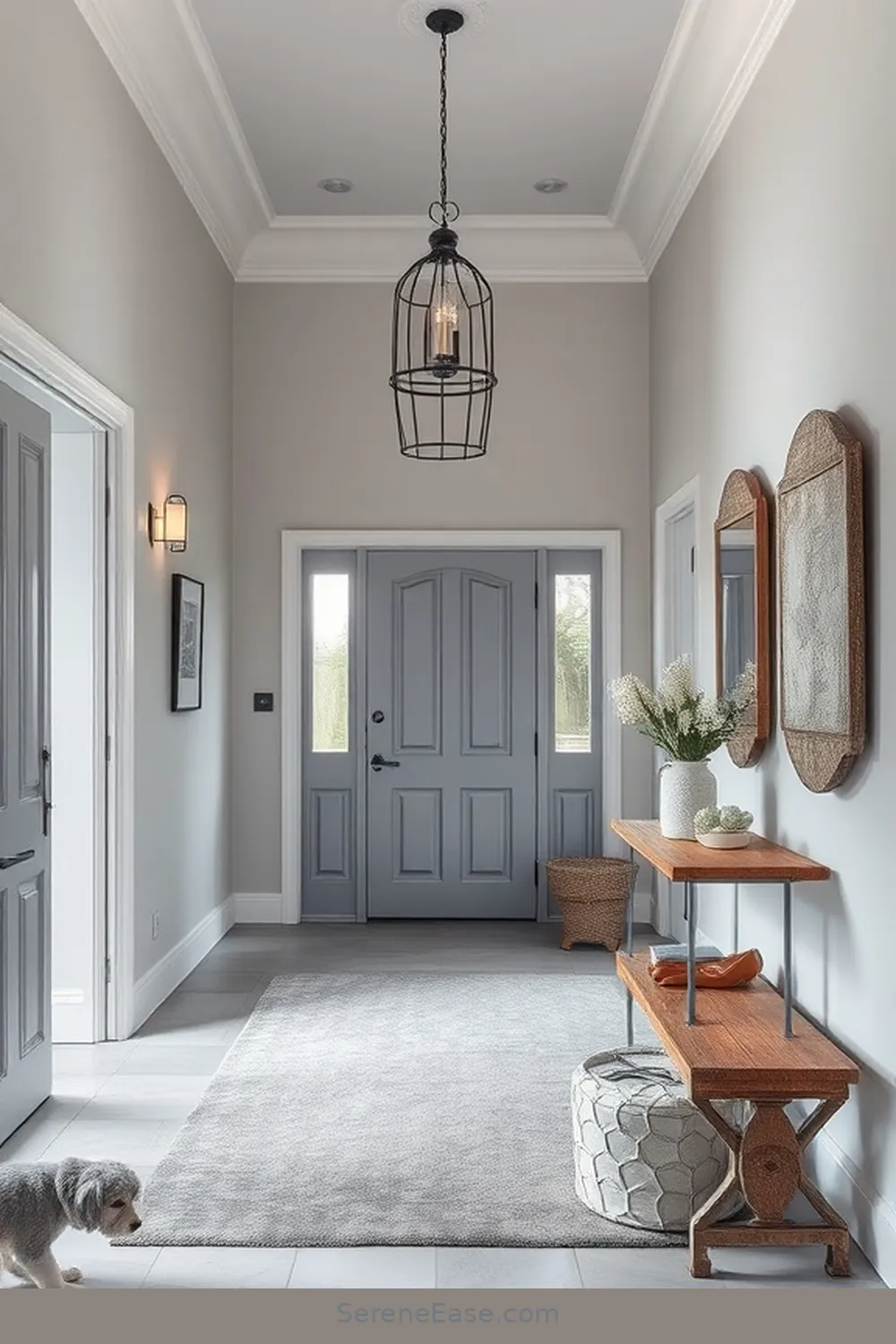 Achieving a Monochromatic Entryway in Modern Farmhouse Style - Serene Ease