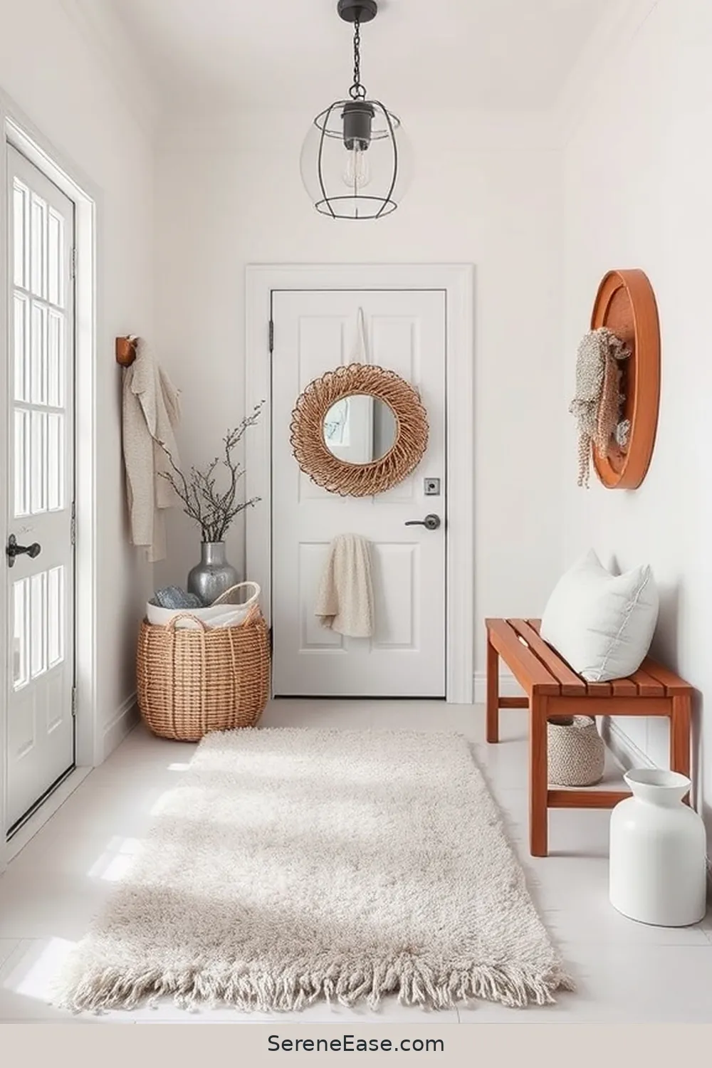 Achieving a Monochromatic Entryway in Modern Farmhouse Style - Serene Ease