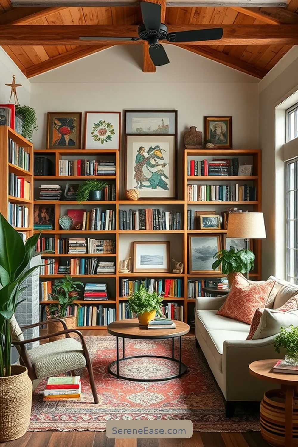 How to Create a Bold and Bright Library in Modern Farmhouse Style ...