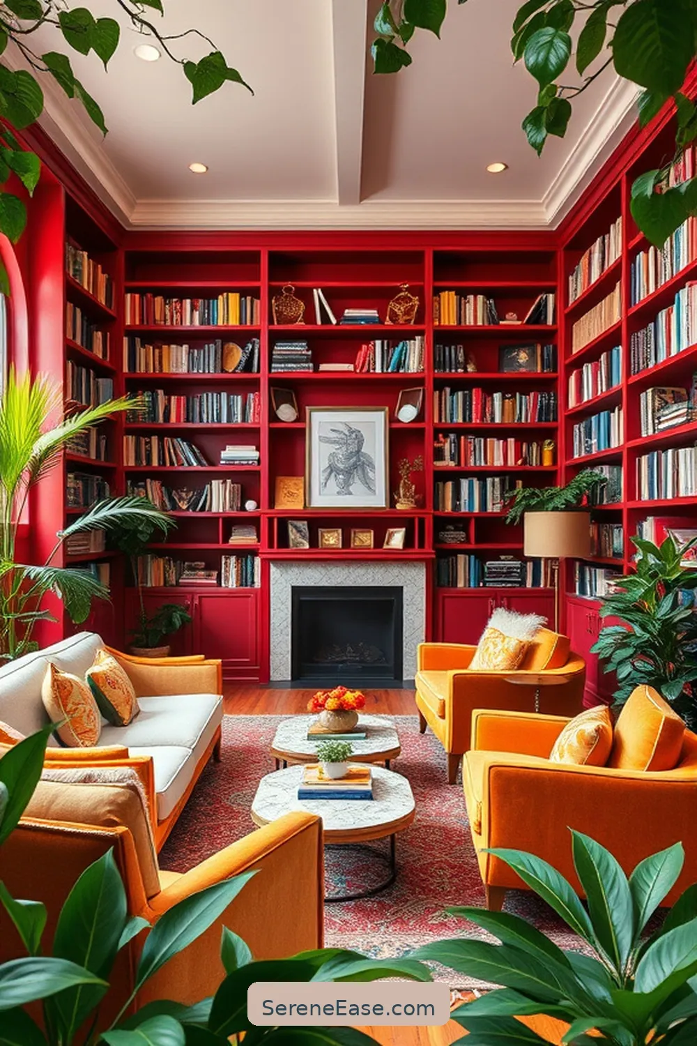 How to Create a Bold and Bright Library in Modern Farmhouse Style ...