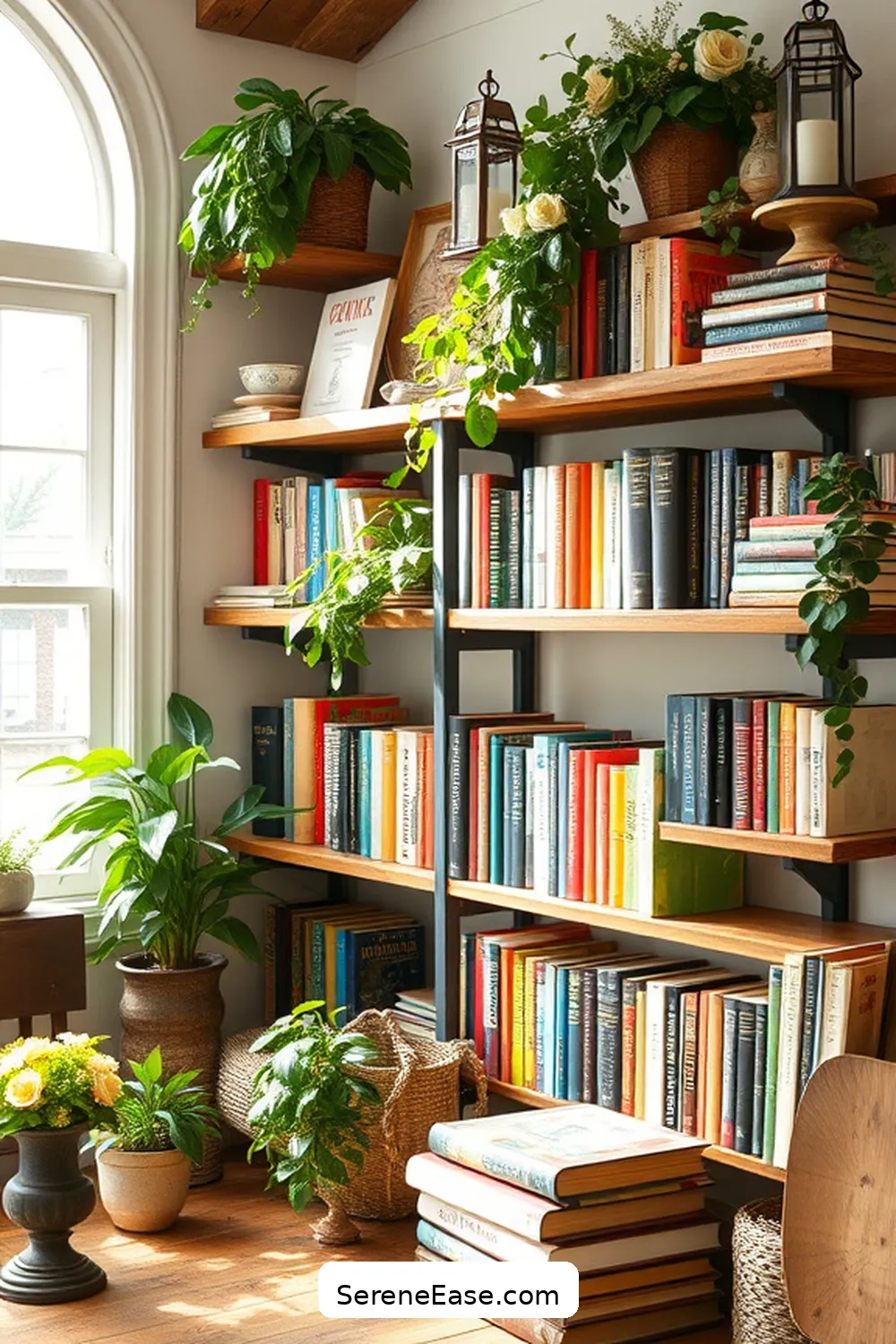 How to Create a Bold and Bright Library in Modern Farmhouse Style ...