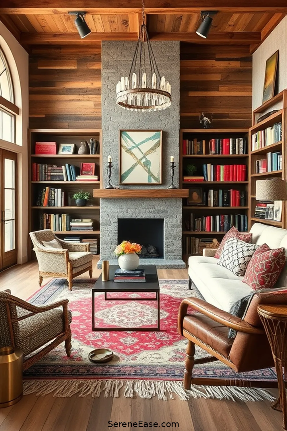 How to Create a Bold and Bright Library in Modern Farmhouse Style ...