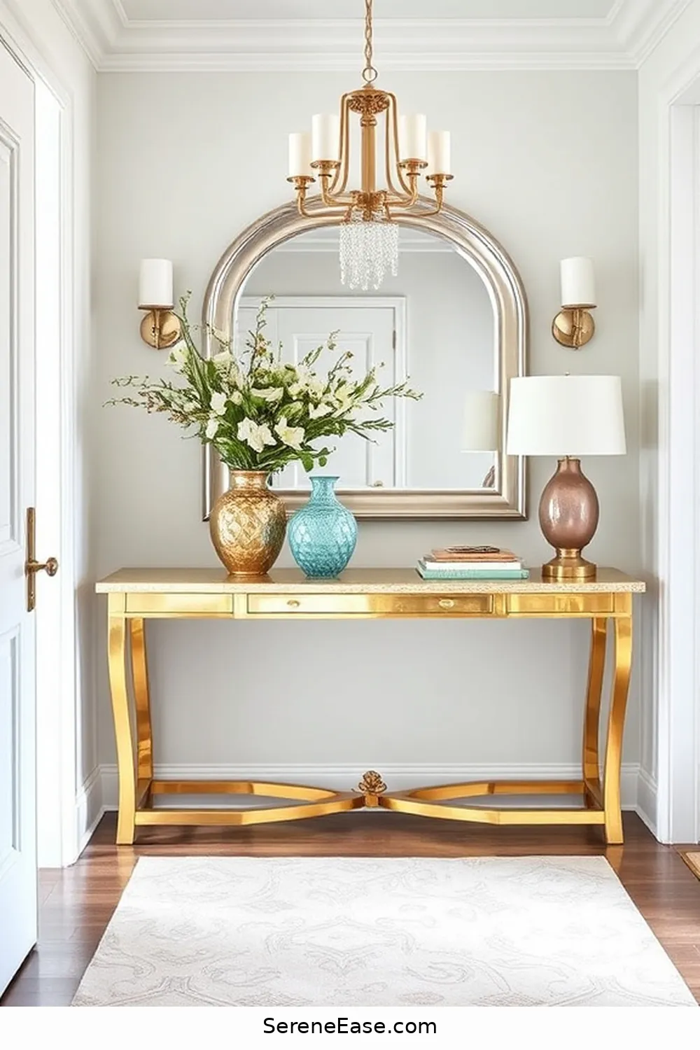 Stunning Metallic Accents to Elevate Your Coastal Entryway Style ...