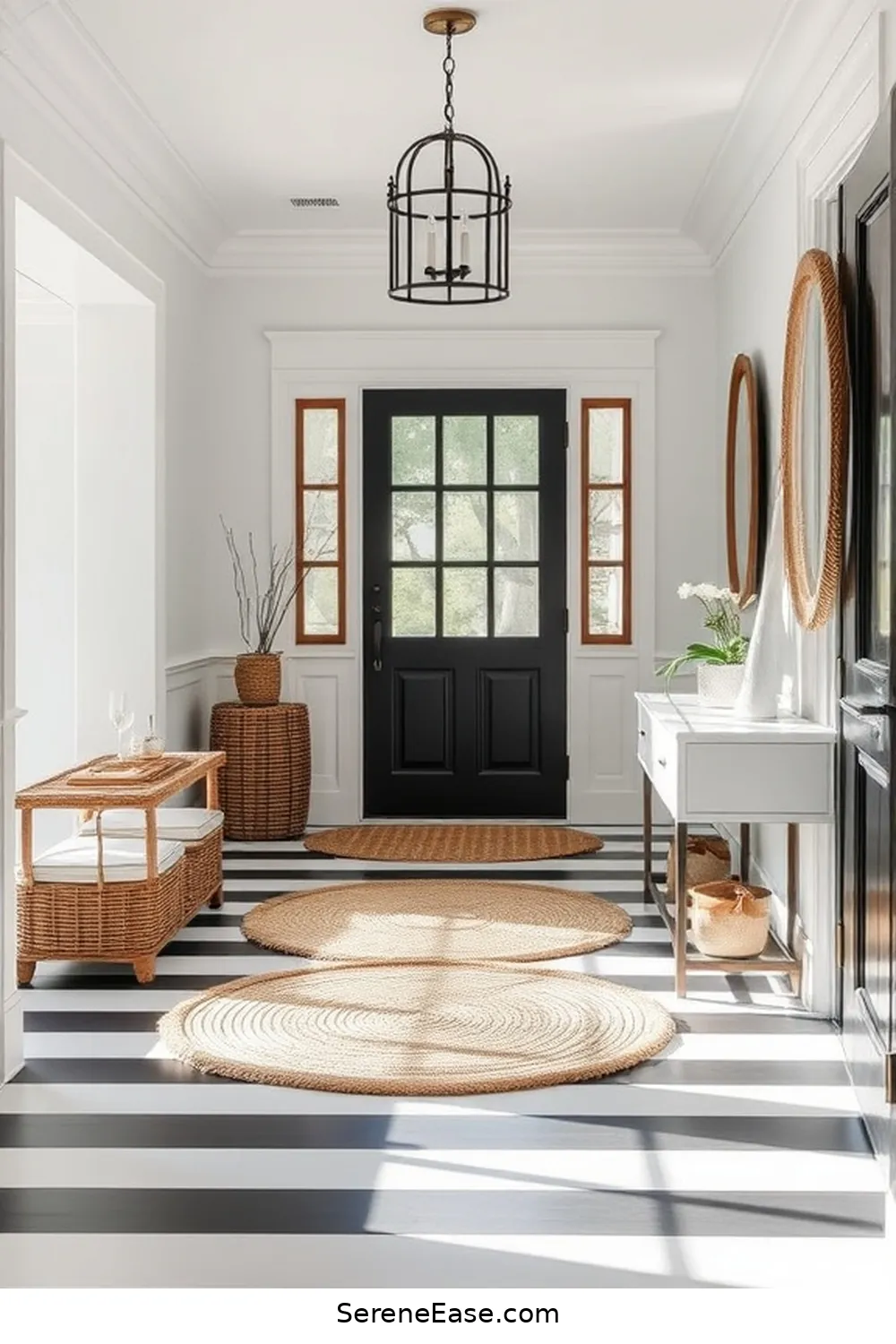 Tips and Tricks for Creating a Black and White Coastal Style Entryway ...