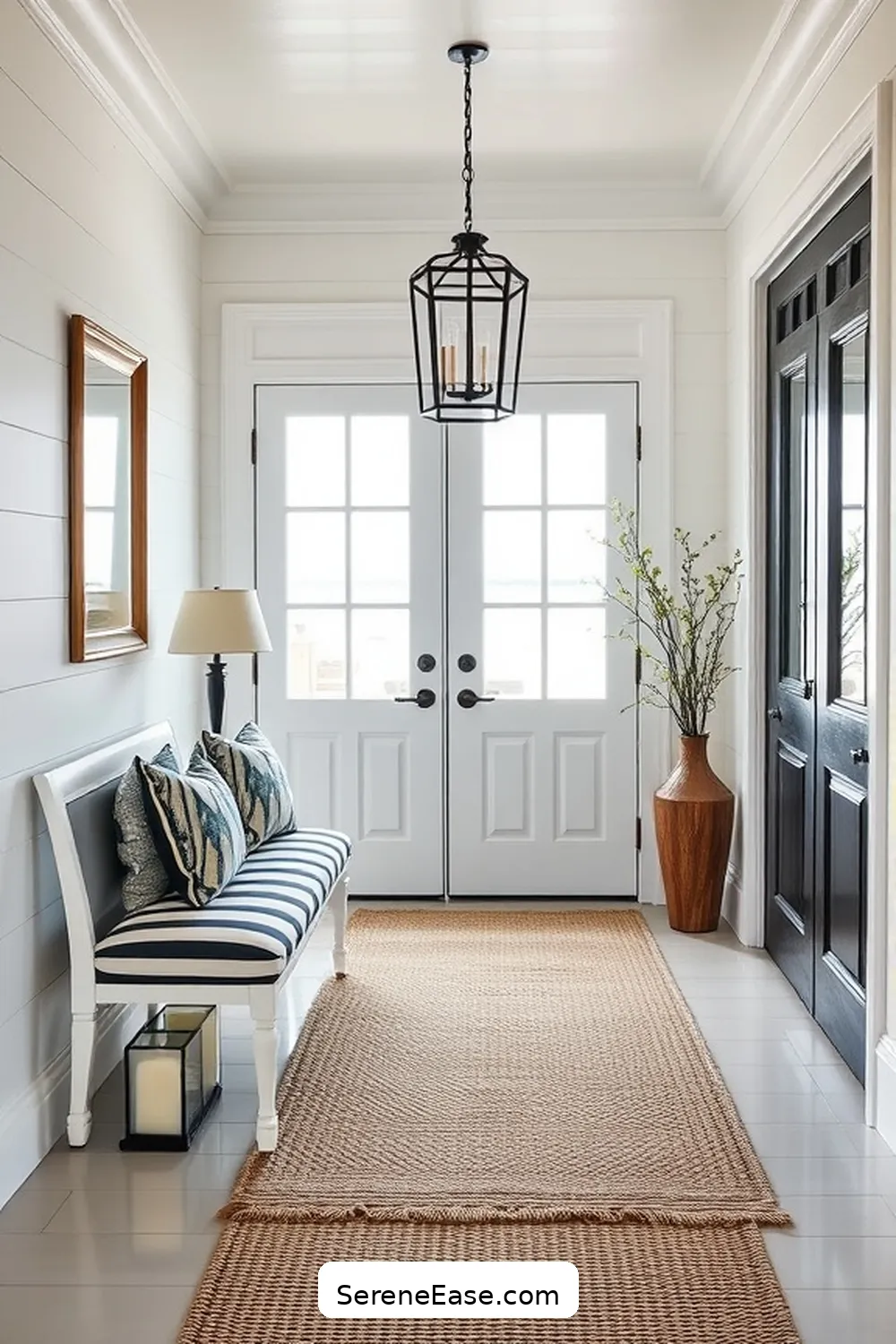 Tips and Tricks for Creating a Black and White Coastal Style Entryway ...