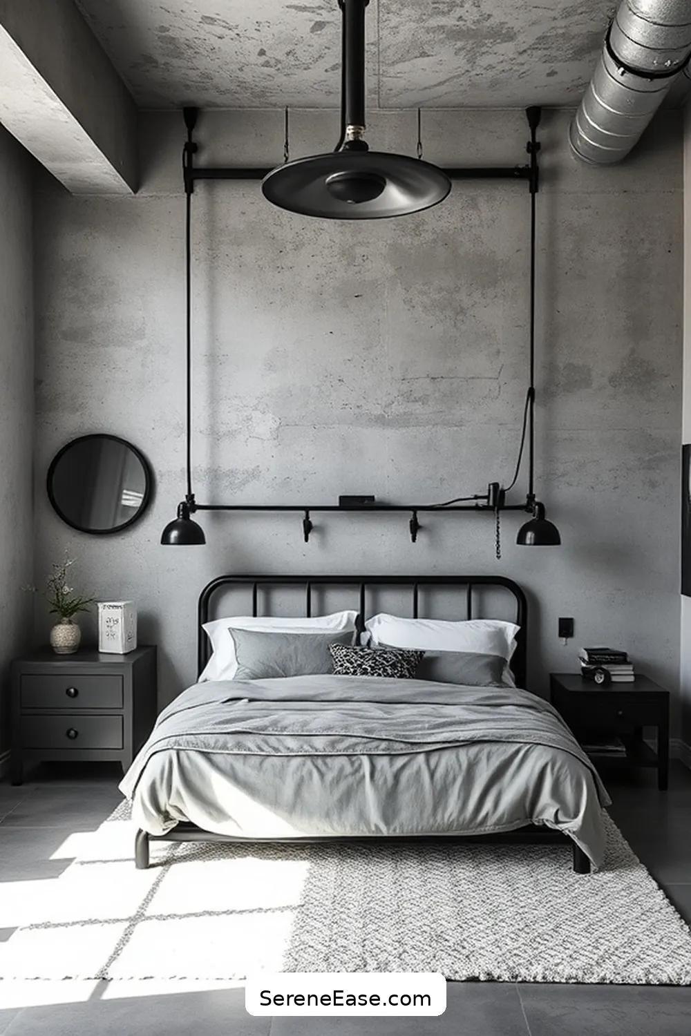 Tips for a Striking Black and White Industrial Style Bedroom Design ...